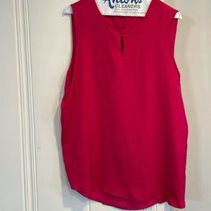 Alex & Lili woman’s bright pink sleeveless polyester blouse- Size L